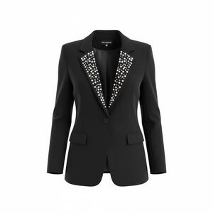 Karl Lagerfeld Paris Pearl Detail Fitted Blazer